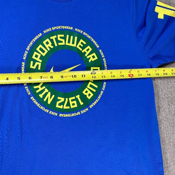 The Nike Tee Shirt Men's Medium Crew Neck Athletic Cut Blue Sportswear Club 1972 - Picture 8 of 10